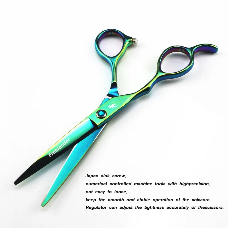 6 дюймов левая ручная Резка истончение стайлер для укладки волос ножницы lefty зеленый салон Парикмахерские ножницы обычные плоские зубчатые лезвия - Цвет: cutting scissors
