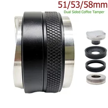 51/53/58mm café distribuidor & calcadeira, cabeça dupla café nivelador se encaixa, profundidade ajustável-profissional espresso mão adulteradores