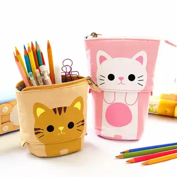 

Cute Cat School Pencil Case for Girls Boy Pencilcase Canvas Cartridge Pen Bag Kawaii Unicorn Pen Box Stationery Korean Penal Kit