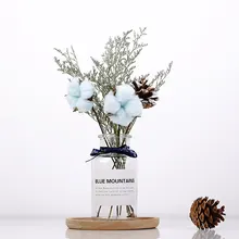 Сушеные Цветочные Цветы фестиваль Романтический сушеный цветок набор сушеные цветочные вазы стекло лагурус оватус капок домашний декор сосновый конус Вечерние