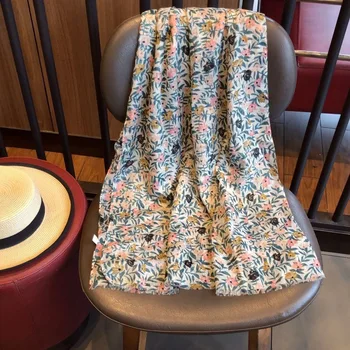 

шарфы женские Ladies Fashion Wheat Floral Glitter Fringe Viscose Shawl Scarf High Quality Print Soft Muslim Hijab Sjaal