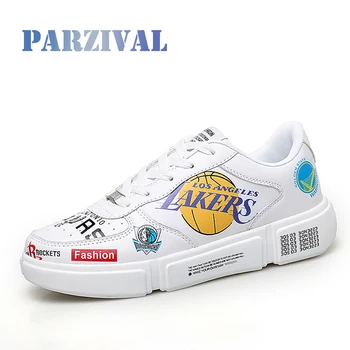 

PARZIVAL Men Vulcanized Shoes New casual Sneakers Men's Fashion Lace-Up Colorful Canvas Sport Graffiti board Shoes