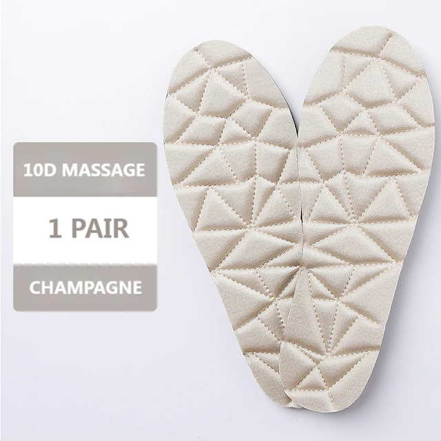 2022 New Memory Foam Orthopedic Insoles For Shoes Women Men Flat Feet Arch Support Massage Plantar Fasciitis Sports Pad Insole CHAMPAGNE
