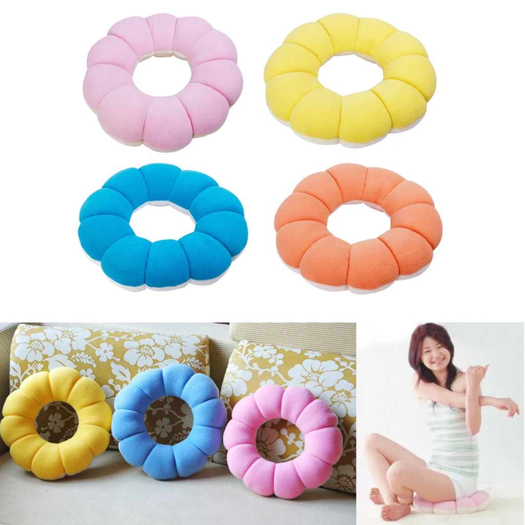 Flower Shape Pillow Neck Pillow Outdoor Sports Car Decoration Seat Cushion Nap Pillow Travel Soft Cushion Donuts Seat Cushion