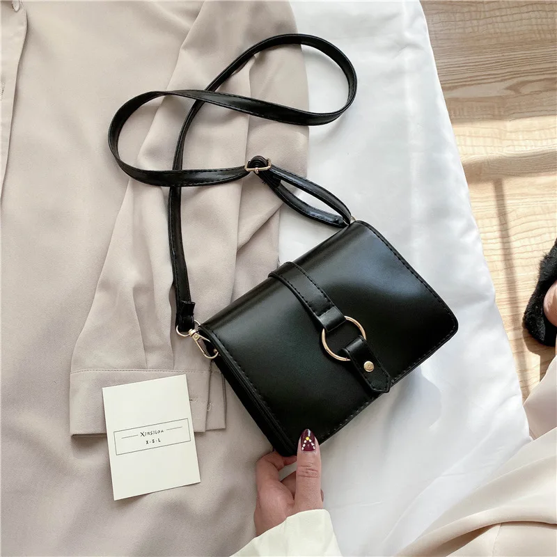 

France Non-mainstream Bag Women's 2020 New Style Textured Western Style Square Sling Bag Versatile Crossbody Bag INS WOMEN'S Bag