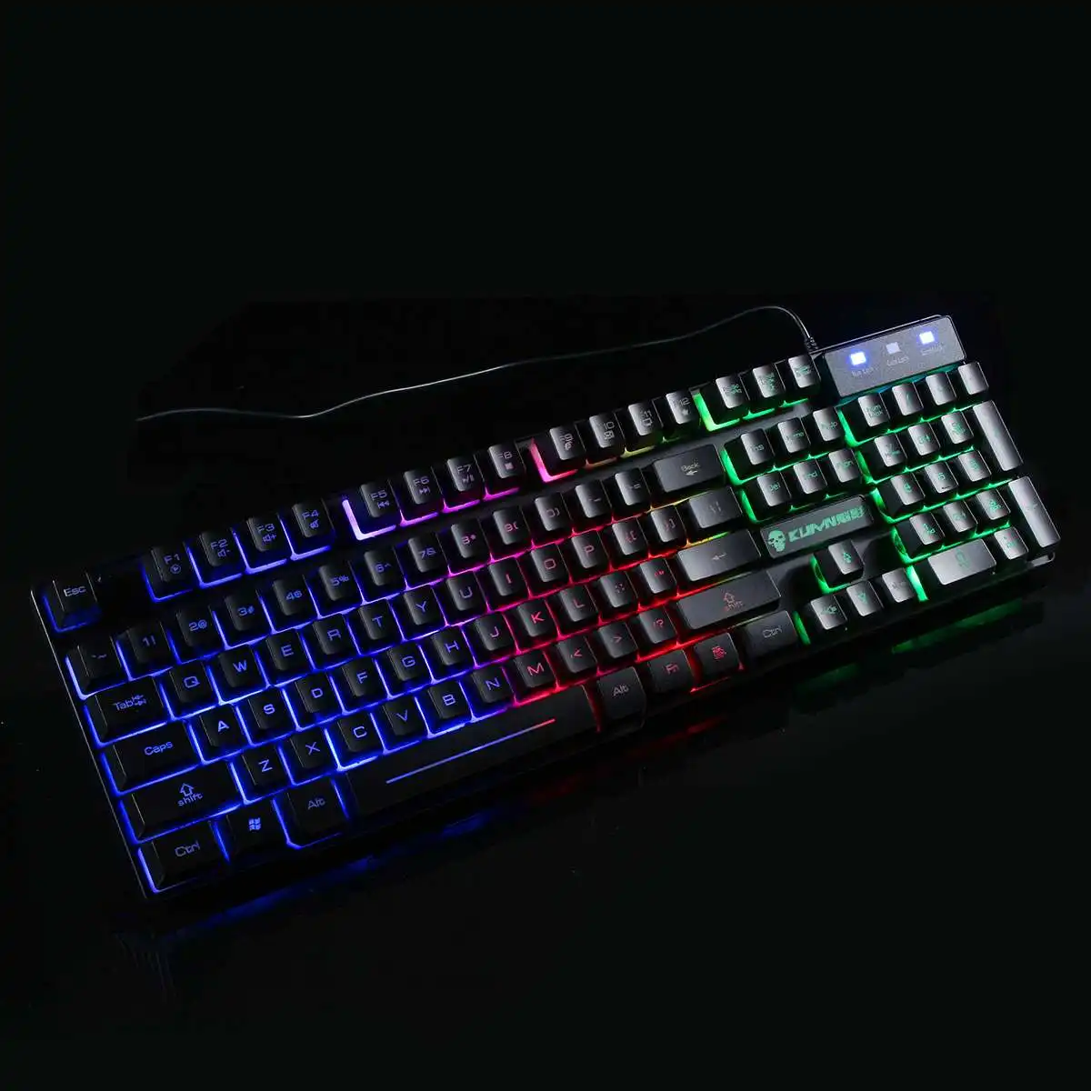 Радужная подсветка игровая клавиатура и мышь с подсветкой+ мышь 2400 dpi+ коврик для мыши Combo Gamer USB Эргономичный Комплект клавиатуры и мыши