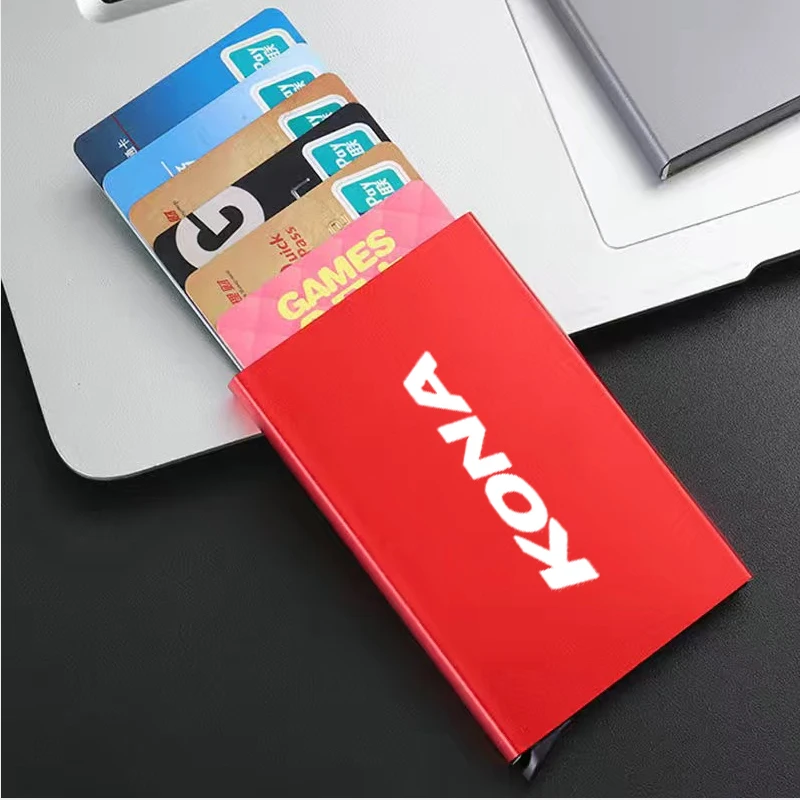 

Mini Automatic Metal Anti-theft Smart Wallet Unisex Thin ID Card Holder Credit Card Holder Hyundai kona accesorios