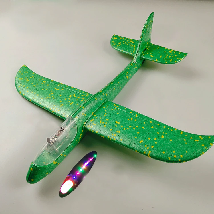 48cm with Lamp Green EPP пена ручной бросок самолет Открытый Запуск планер самолет детский подарок игрушка 35 см интересные игрушки - Цвет: 48cm with Lamp Green
