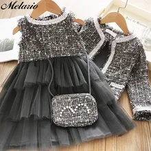 Melario Kids Baby Girl Winter Jackets Clothes Girls Vest Dresses Jackets Bag Suits for Girls Boutique Outfits 3pcs Kids Clothes