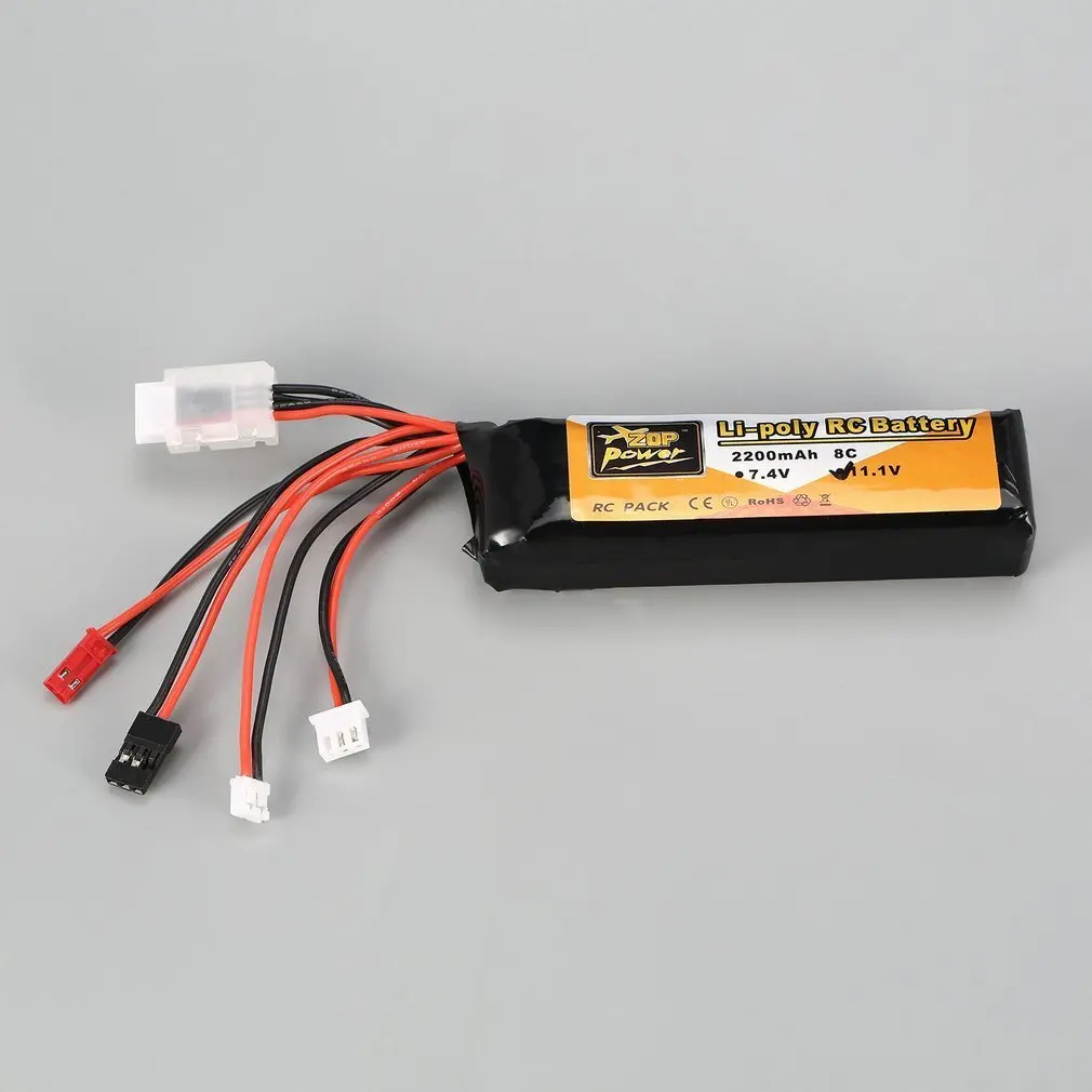 ZOP мощность 11,1 В 2200 мАч 8C 3S 3S1P Lipo батарея JST JR штекер Futaba Перезаряжаемый для радиоуправляемого дрона вертолета передатчик для квадрокоптера