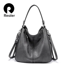 Женские сумки REALER, классическая сумка через плечо, Женская Повседневная вместительная сумка, высокое качество, женские сумки-мессенджеры