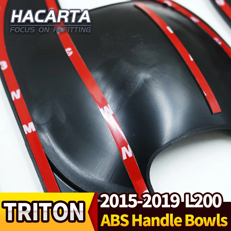 4 шт. 2019 для L200 черные вставки дверных ручек отделка triton Triton 2015 пикапа чаши с