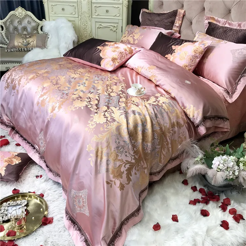 2019 Роскошные жаккардовые постельное белье queen/king size комплект постельного белья 4/6/10 шт. пододеяльник комплекты толстые Постельное белье из