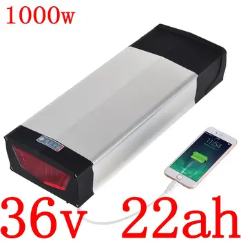 Günstige 36V 500W 1000W Hinten Rack Batterie 36v 22ah Elektrische Fahrrad Batterie 36V 15AH 20AH 22AH Lithium Elektrische Roller Batterie Kostenloser Duty