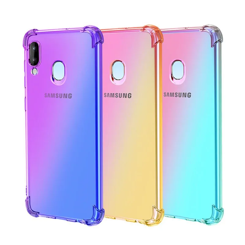 

shockproof phone case for Samsung Galaxy A6s A8s A9s A10 A20 A30 A40 A50 A60 A70 A80Rainbow gradient airbag soft TPU cover cases