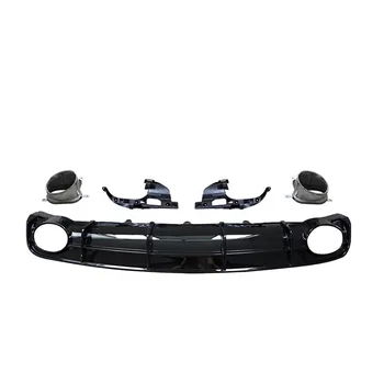 

For Audi A6 Standard bumper to RS6 rear bumper diffuser black with 2016 2017 2018