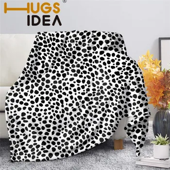 

HUGSIDEA 2020 Black&white Leopard Print Soft Blankets for Women's Throw Blanket Stripe Fleece Blanket Plush Bedspreads for Beds