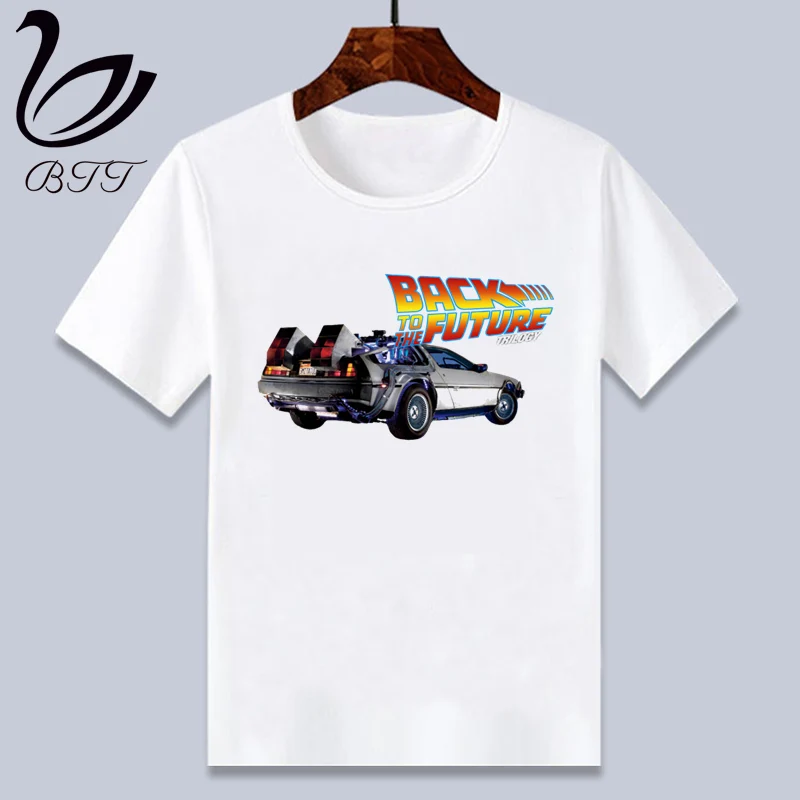 DMC Delorean/футболка с забавным принтом «Назад в будущее» Футболки для мальчиков, Детская футболка с короткими рукавами детские футболки с принтом детская одежда