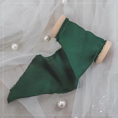 satin -dark green Свадебный подарок на день рождения обертывание украшения Ретро ins Романтика шифоновая Лента Синий Розовый Серый Белый реквизит для фотосессии - Цвет: satin -dark green
