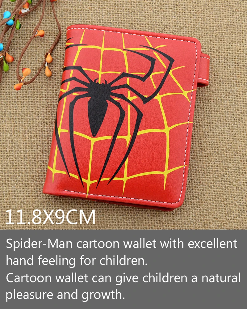 

2019 New Avengers Spider-Man Children's Wallet Spider-Manbag Cartoon Wallet Short Spider-Man Christmas Birthday Gift Wallet Bags