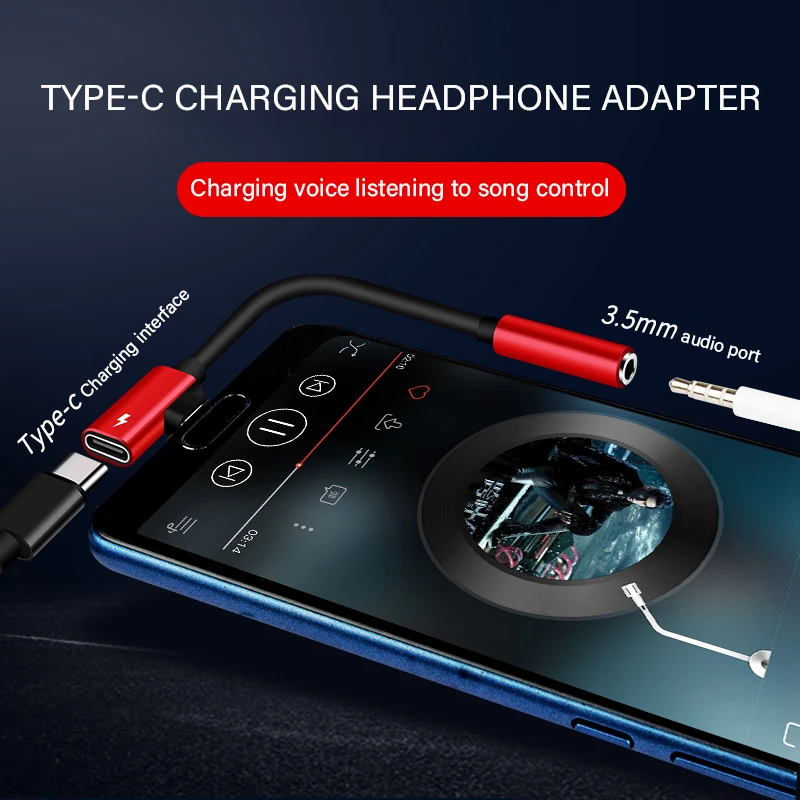 2 в 1 usb type C до 3,5 мм адаптер для наушников AUX аудио адаптер USB C до 3,5 мм музыкальное зарядное устройство конвертер для Xiaomi Mi6 Mi8
