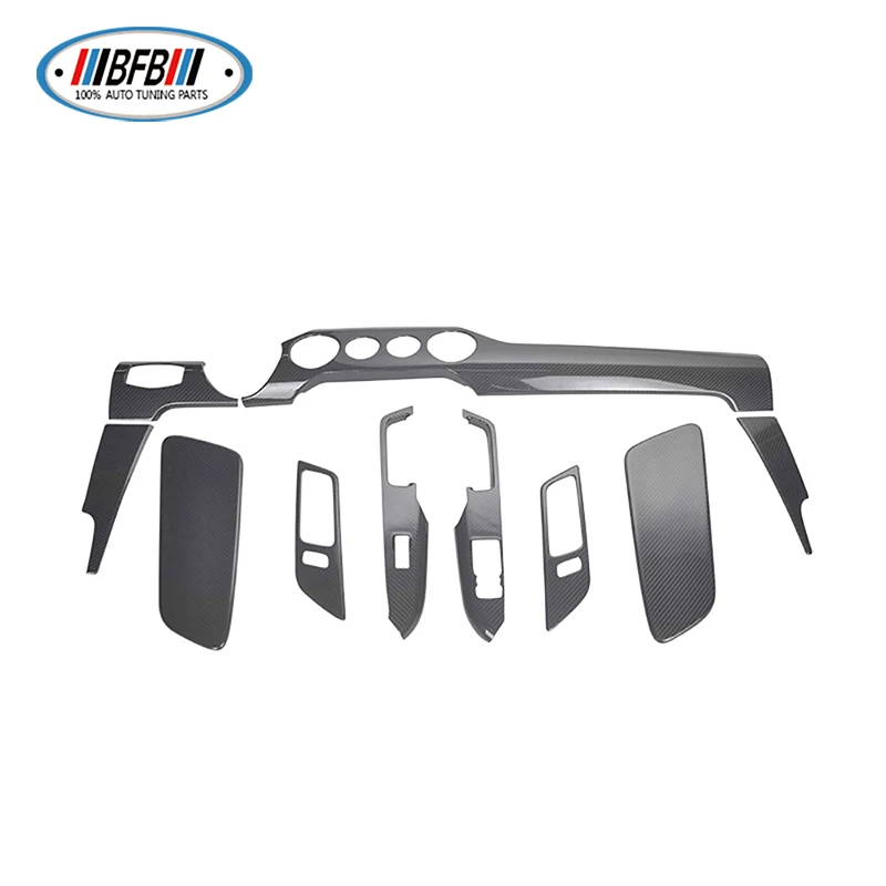 BFB 10pcs Interior Trims full set Glossy Black Color Dry Carbon Add on style For Mustang 2015-2017 | Автомобили и мотоциклы