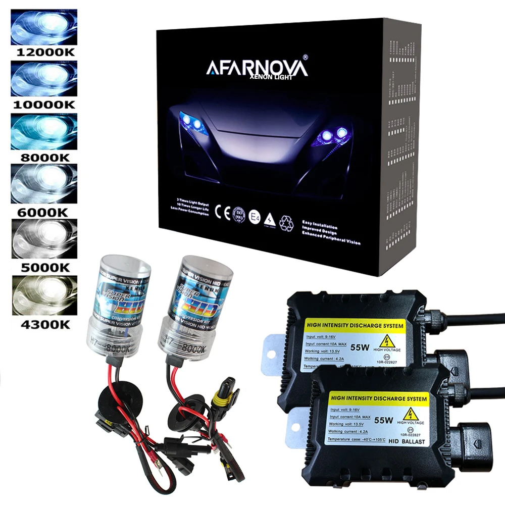 12В 55 Вт H1 ксенон H7 HID переделочный комплект H3 H11 9005 лампы авто фар 3000k 4300k 5000K 6000k 8000K
