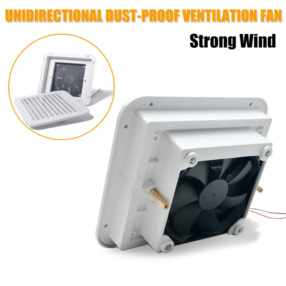 12V Ventilation Fan White Caravan Motorhome Side Exhaust Air Vent Dust-proof New For RV Camper Motorhome Trailer Boat Yacht 12 28vdc rv led awning porch light water proof motorhome caravan interior wall lamp light bar rv van camper exterior lamp