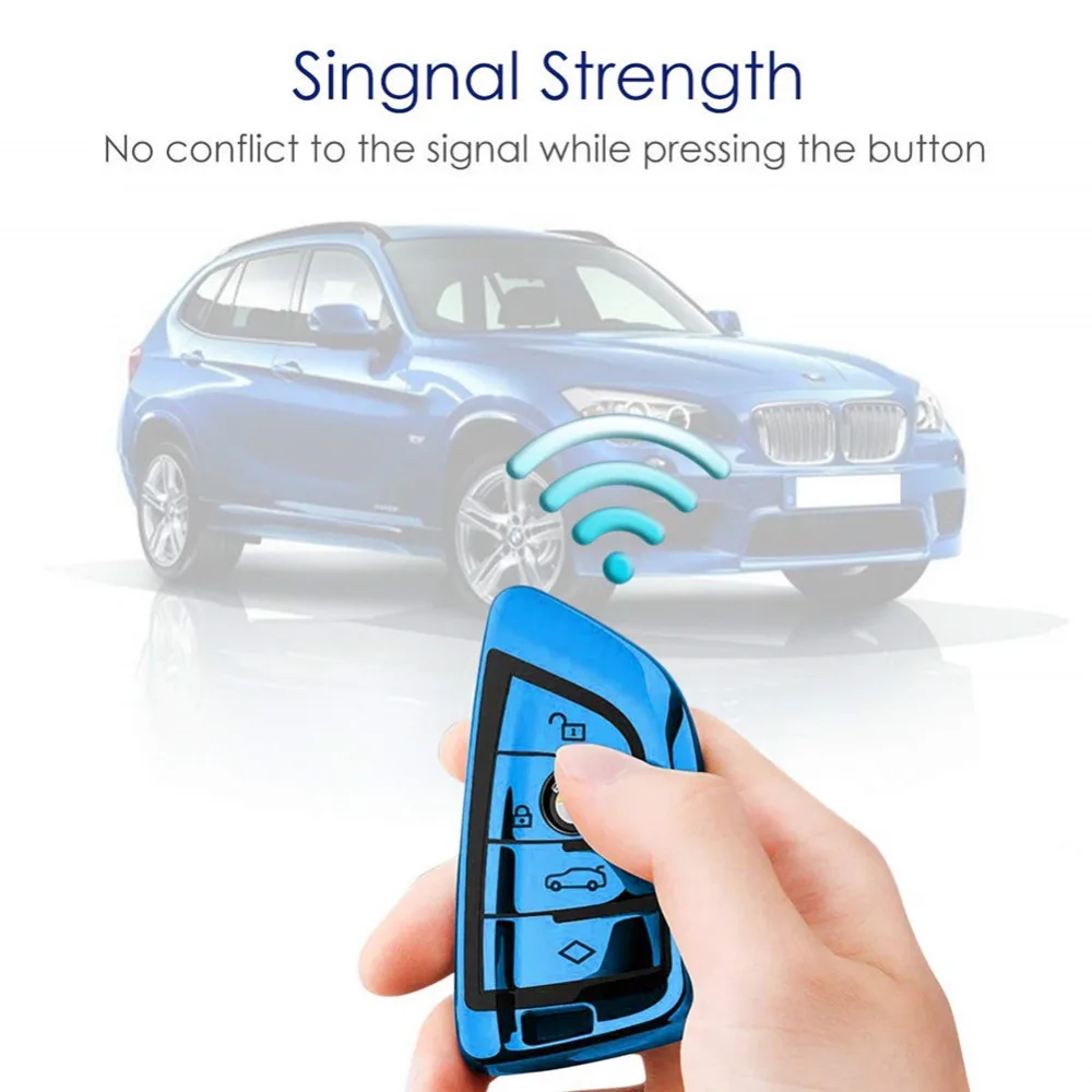Rush Sale! For BMW Key fob Cover, Key Fob Case for BMW 2 5 6 7 Series X1 X2 X3 X5 X6 Premium Soft TPU Anti-dust Full Protection