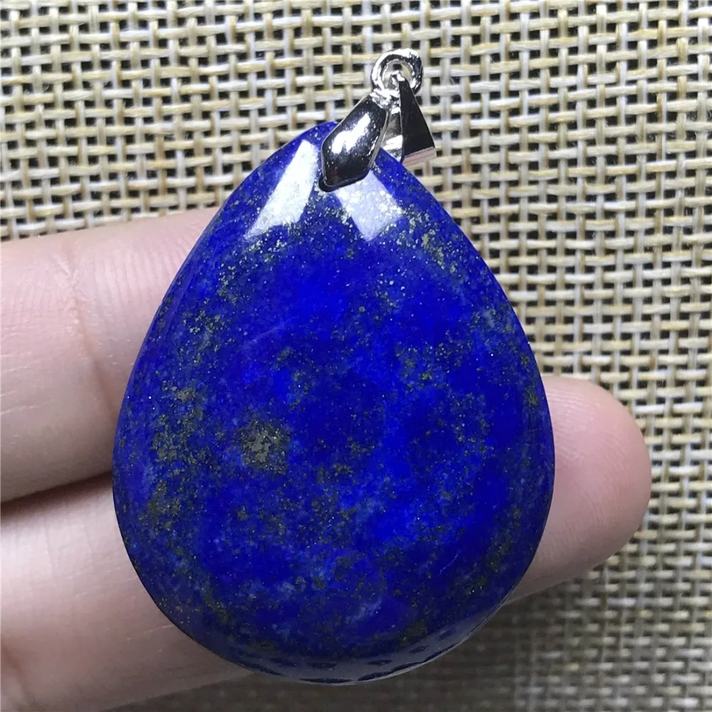 Натуральный голубой ляпис-лазурит кулон для женщин и мужчин Капля воды драгоценный камень 34x27x10 мм Исцеление молитвенные бусы модные украшения AAAAA