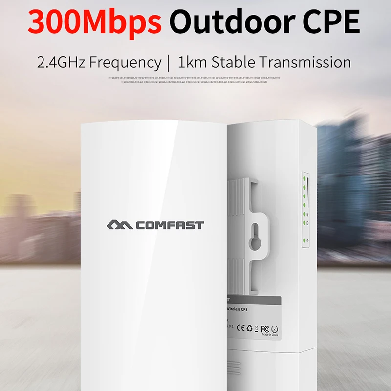 COMFAST E130N 300 Мбит/с Открытый CPE мост точка-точка 1 км стабильный Trsnsmission Rate AP Wi-Fi ретранслятор антенна наностанция для El