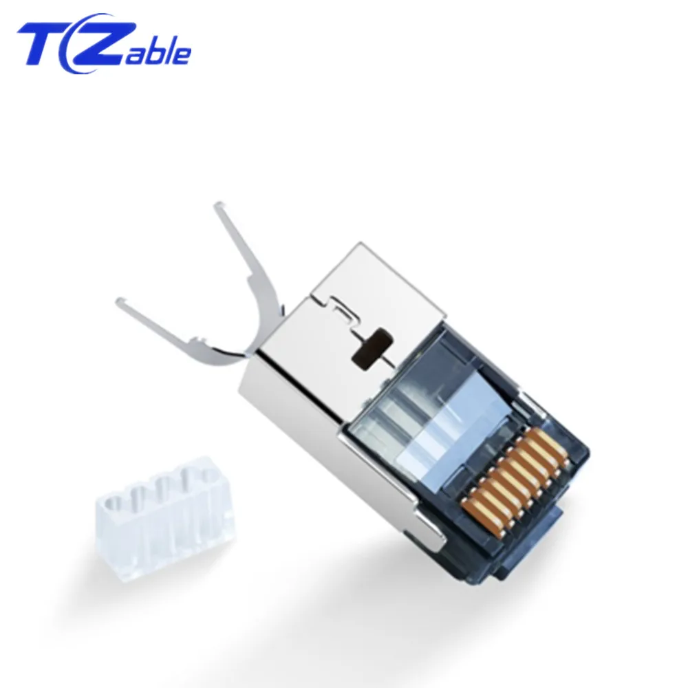RJ45 Connector Cat6 Cat7 RJ 45 Gold-Plated Shield