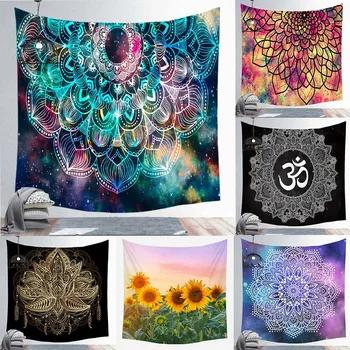 

Mandala Large Tapestry Wall Hnaging Boho Decor Trippy Polyester Japanese Hippie Sun Moon Farmhouse Carpets Dorm Decor Chakra