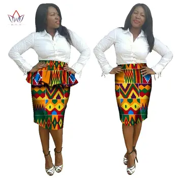 

New Style Peplum Mini African Fashion Women Skirt Ankara Crop Top Knee Length or Midi Length Option Kitenge Dashiki Prints WY955