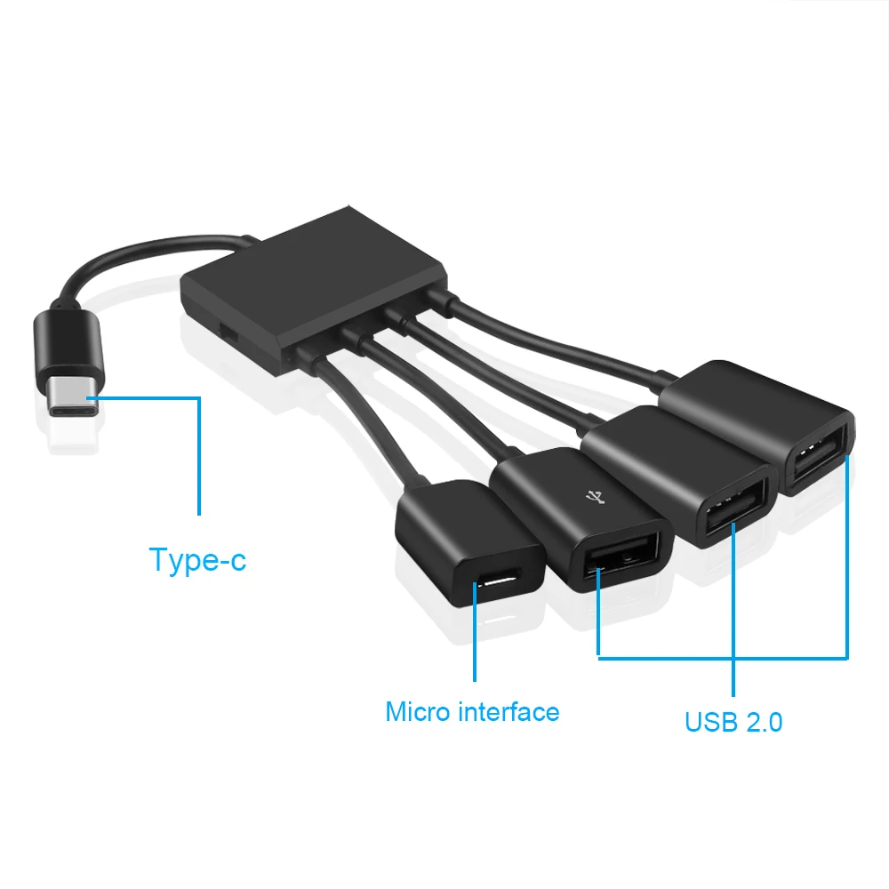 Kebidu 4 usb порта type-C зарядное устройство черз порт USB концентратор кабель несколько OTG разъем адаптер USB 3,1 type C концентратор до 4 usb 2,0 порт концентратор