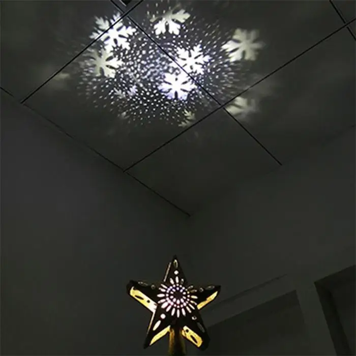 Christmas Tree Topper LED Star-shaped Top US, EU Light 4W 100-240V Projection Lamp Dcor Gold/Silver