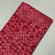 Блестящий глиттер Серебряное Тиснение Красная рождественская Снежинка напечатанная хлопковая ткань 50x105 см Ткань пэчворк для одежды