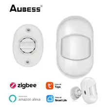 1-6 unidades tuya zigbee sensor de movimento mini detector pir vida inteligente app alarme remoto trabalho com alexa bateria de casa inteligente incluído