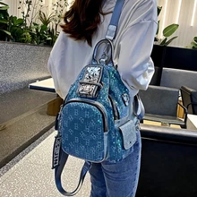 Fashion Female Backpack for Women Shining Sequines Ita Bag Shoulder Large Capacity Bolso Mujer Dual-use Mochilas