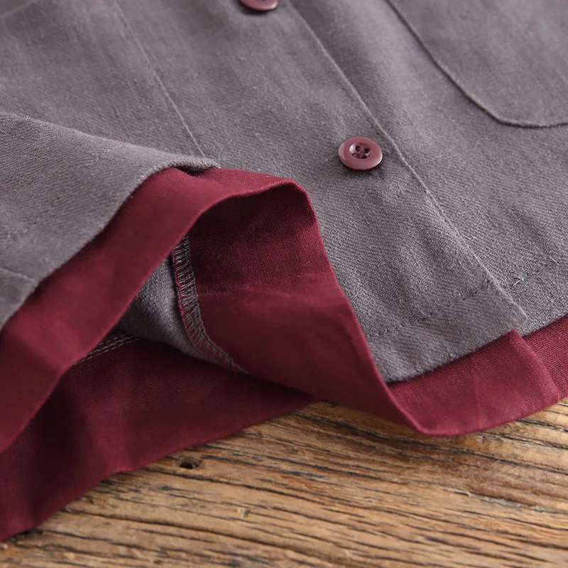 

2018 Autumn New Style Retro Literature And Art Solid Color Mid-length Cotton Women's Suit Jacket Tops