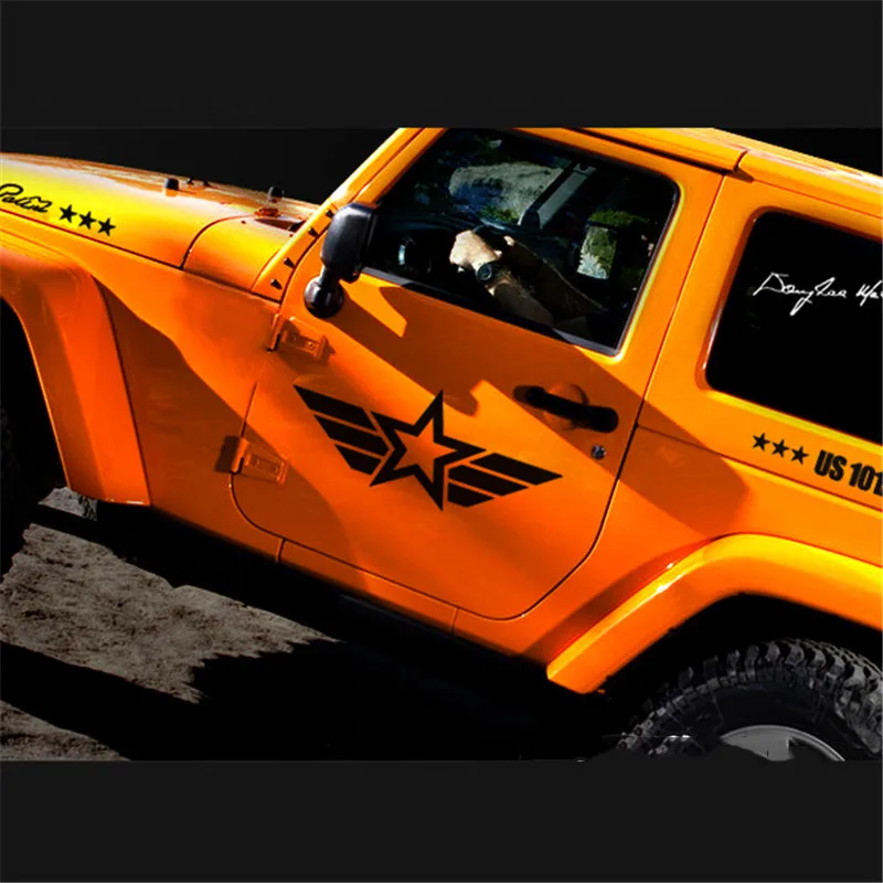 

Car Accessories for JEEP Honda Accord Civic Mazda Opel Corsa D Coolest US Star Pattern Auto Waist line Side Door Sticker Decals