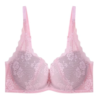 

Women's Back Closure Underwear, Seamless, Lace Floral Breasts, Push Up, Black Bra, Deep V Neckline, Sexy, Two-Hook Breasts Bra