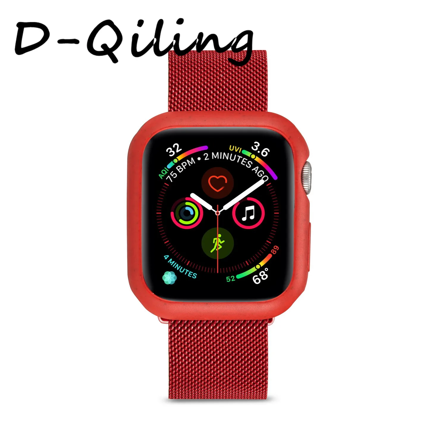 D-Qiling чехол для Apple Watch 4 5 3/2/1 40 мм 44 мгновенной проявки Macaroon чехол для наручных часов iWatch серии 4-5, 2, 3, ремешок 42 мм, 38 мм