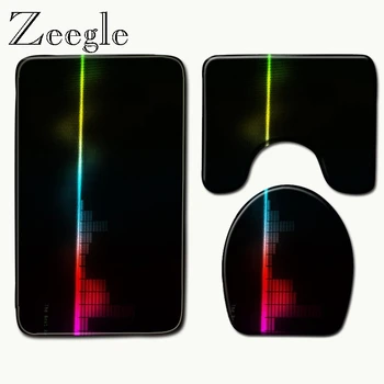 

Zeegle Toilet Seat Cover Set Absorbent Non-Slip Bathroom Rug Bath Mat Set Shower Mat Microfiber Floor Carpet Washable Rugs