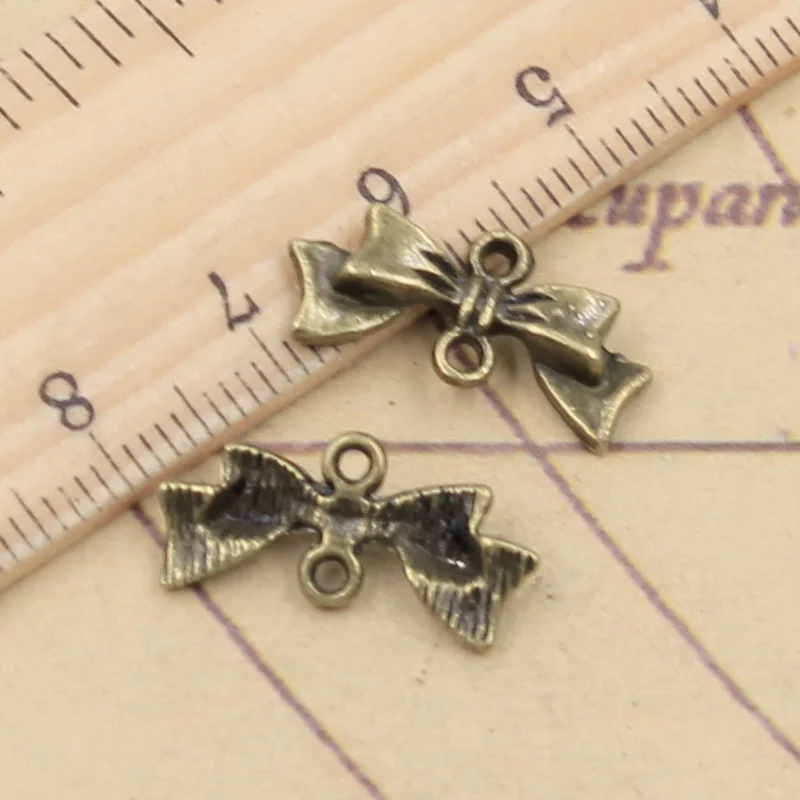 20pcs Charms Tiny Bow Antique Silver Color Bowknot Charms Jewelry Findings  DIY Bowknot Charms Wholesale