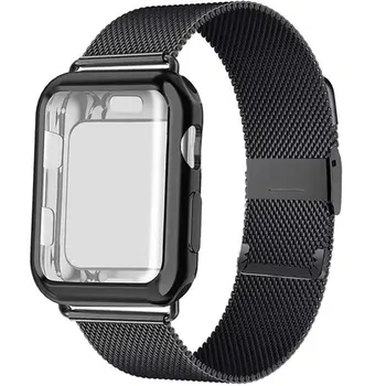 

Milanese Loop Band With Case For Apple Watch Series 5/4/3/2 Stainless Steel Strap Wrist Bracelet For Iwatch