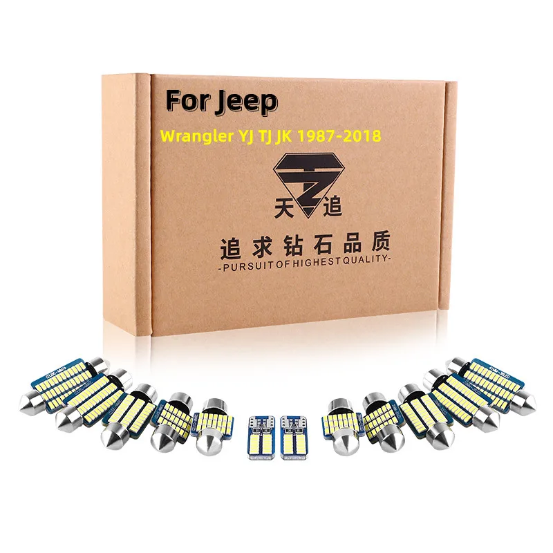 

For Jeep Wrangler YJ TJ JK 1987-2018 Canbus Vehicle LED Interior Light License Plate Lamp Kit Car Lighting Accessories