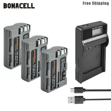 Bonacell 2600 мА/ч, EN-EL3e RU EL3e EL3a ENEL3e Батарея+ Батарея ЖК-дисплей Зарядное устройство для Nikon D300S D300 D100 D200 D700 D70S D80 D90 D5 L50