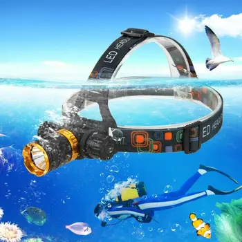 

Underwater LED Diving Headlamp Scuba Waterproof Magnetic Switch Headlight Light ZJ55