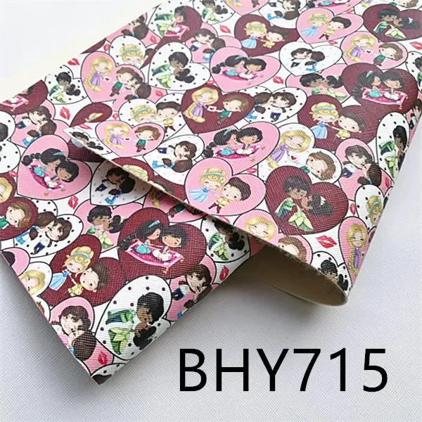 A4 20*33 см Мультфильм Принцесса печать синтетическая кожа ткань для DIY аксессуары BHY723 - Цвет: BHY715